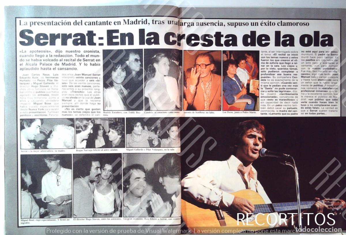 Cine: JOAN MANUEL SERRAT MIGUEL BOSE GALLARDO PECOS ANTONIO DE SENILLLOSA HUGO STUVENS ROQUE NARVAJA