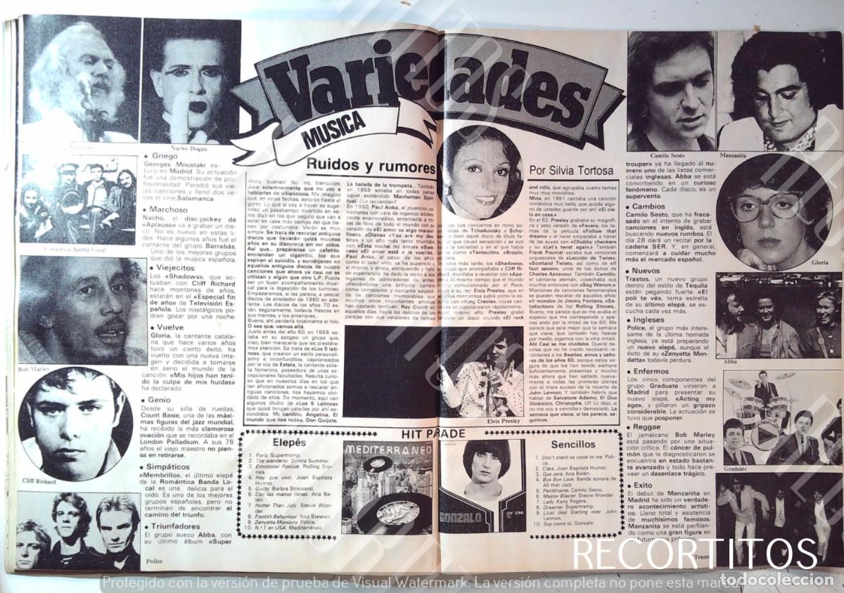 Cine: ABBA NACHO DOGAN GLORIA MANZANITA CAMILO SESTO TRASTOS GRADUATE ELVIS PRESLEY BOB MARLEY TORTOSA SIL