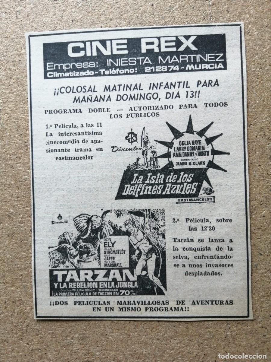 Cine: RECORTE PRENSA CINE REX, MURCIA. LA ISLA DE LOS DELFINES AZULES - TARZAN Y LA REBELION EN LA JUNGLA