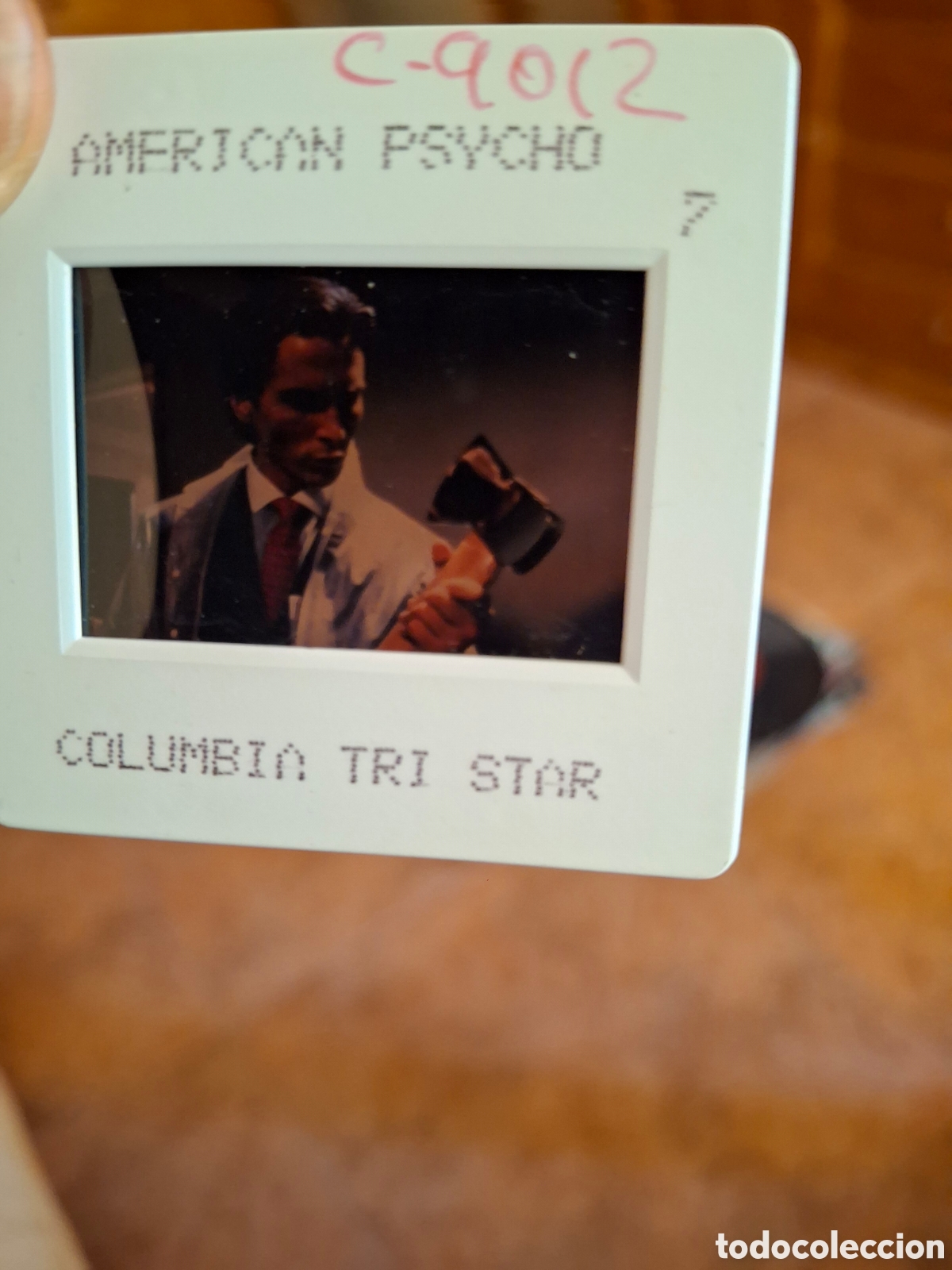 Cine: Diapositiva 35mm Prensa Original - AMERICAN PSYCHO (2000) Christian Bale Hacha - Columbia TriStar