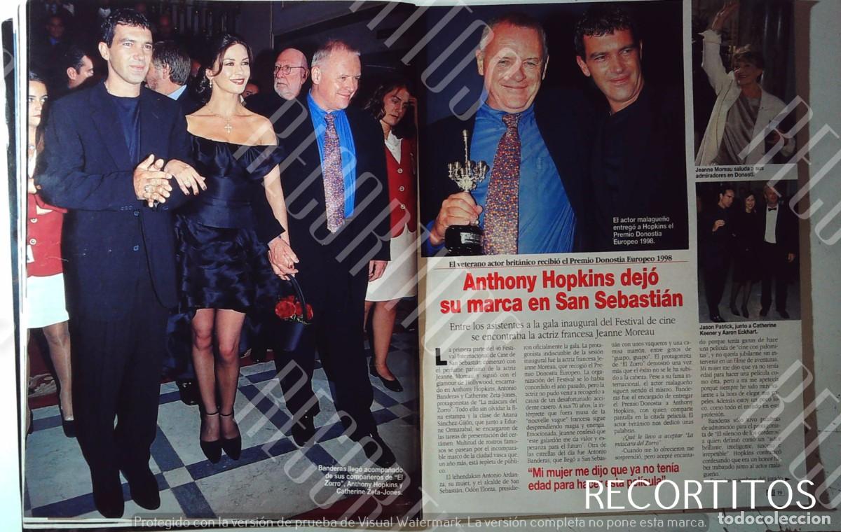 Cine: ANTHONY HOPKINS ANTONIO BANDERAS EL ZORRO EN SAN SEBASTIAN CATHERINE ZETA JONES