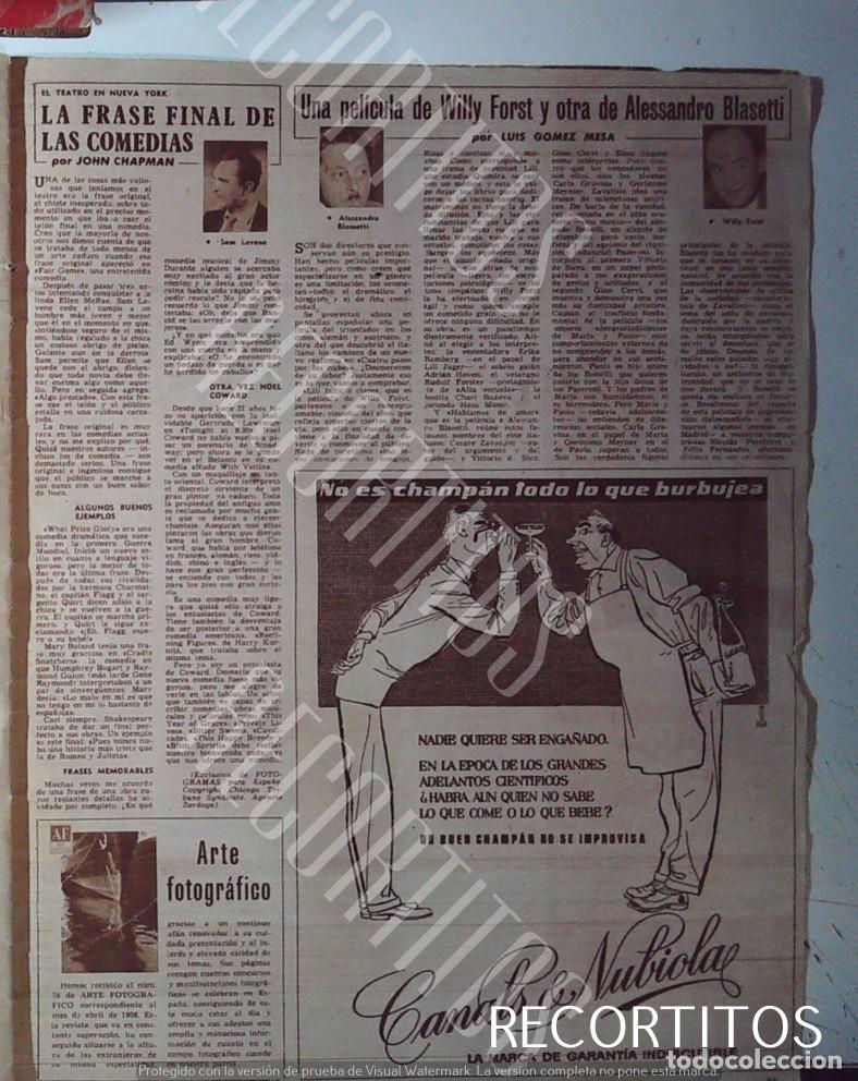 Cine: CANALS Y NUBIOLA ANUNCIO PUBLICIDAD 1958