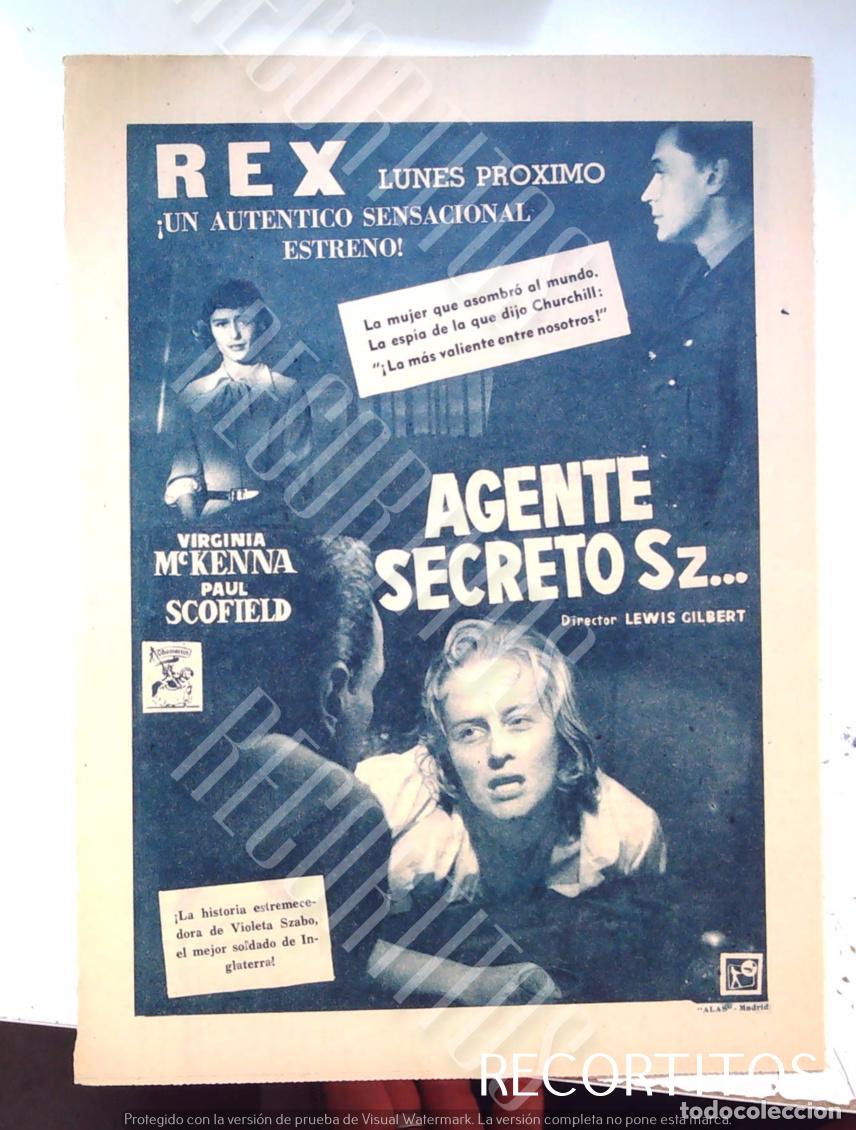 Cine: AGENTE SECRETO SZ VIRGINIA MCKENNA PAUL SCOFIELD EVER WET CIERRA SOBRES