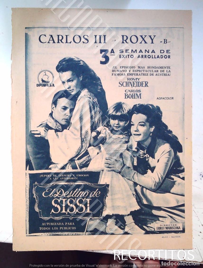 Cine: EL DESTINO DE SISSI ROMY SCHNEIDER CARLOS BOHM