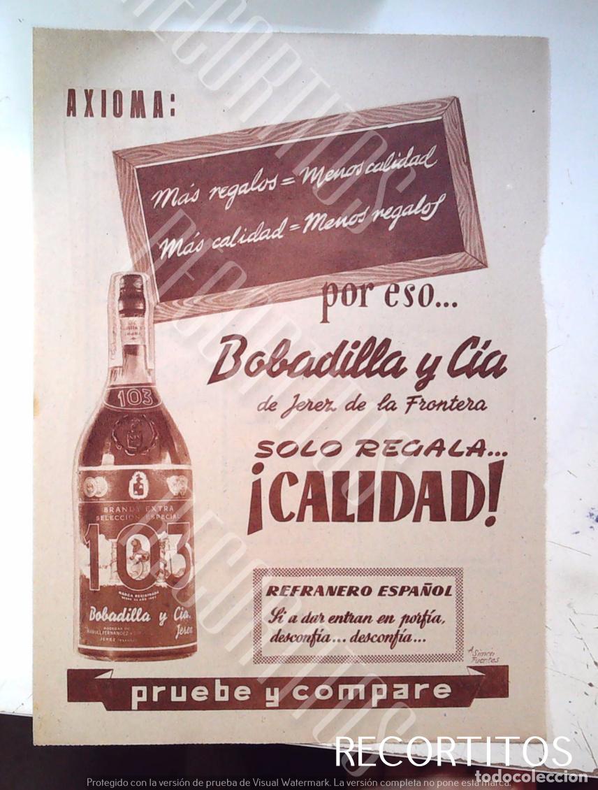 Cine: 103 BOBADILLA BRANDY ANUNCIO PUBLICIDAD OLIVETTIHISPANO LA MAQUINA DE ESCRIBIR