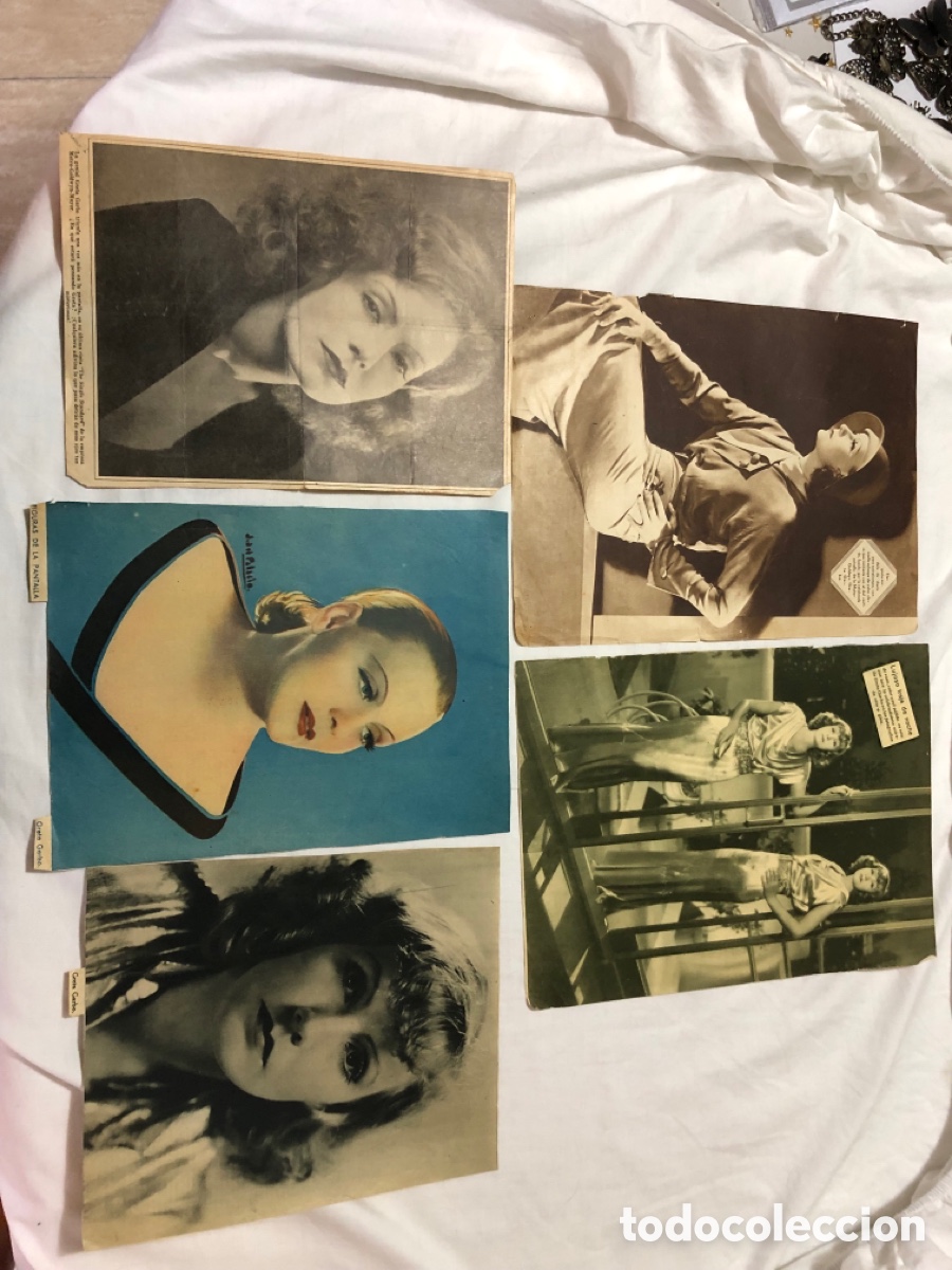Cine: Recortes de revistas y peri&oacute;dicos de la famosa estrella del cine GRETA GARBO