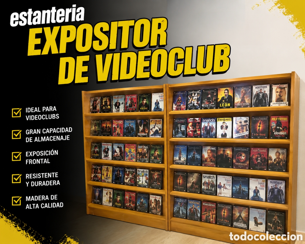 Cine: Dos Expositores Cine Videoclub DVD & Blu-ray Ideal Videoclub 100cm de largo, alto 142cm,