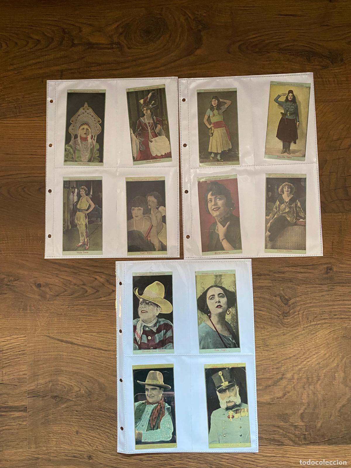 Cine: Notabilidades de la Pantalla. Lote de 24 cromos (15,5x7 cms.) Publicidad de varias marcas