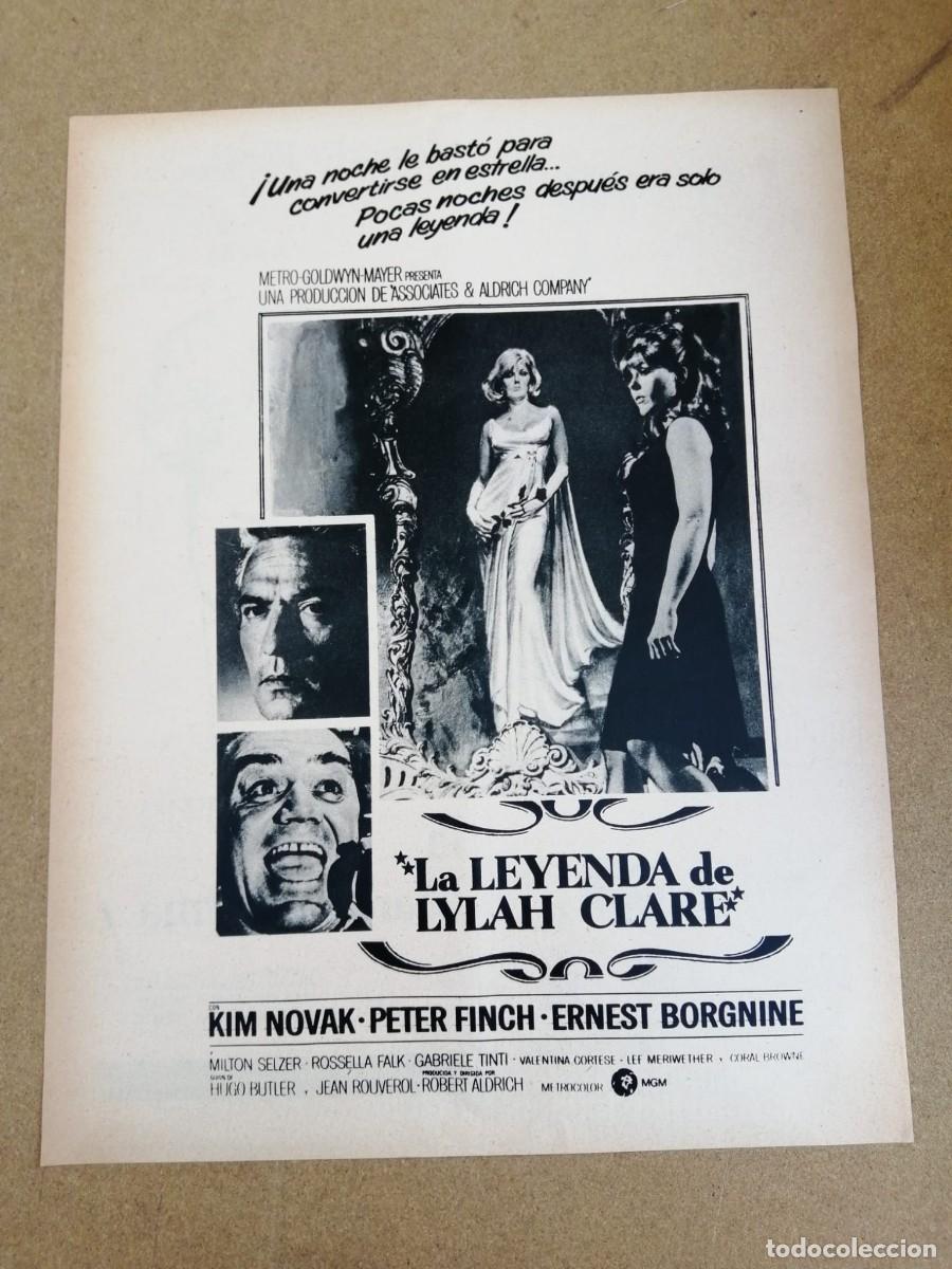 Cine: ANUNCIO PELICULA. LA LEYENDA DE LYLAH CLARE (KIM NOVAK - PETER FINCH - ERNEST BORGNINE)