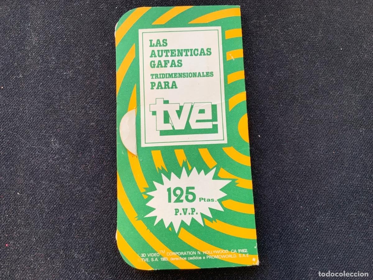 Cine: Paquete con 3 gafas 3d, tve, tridimensionales, 125 pesetas, cine en relieve. Completo, 1983.