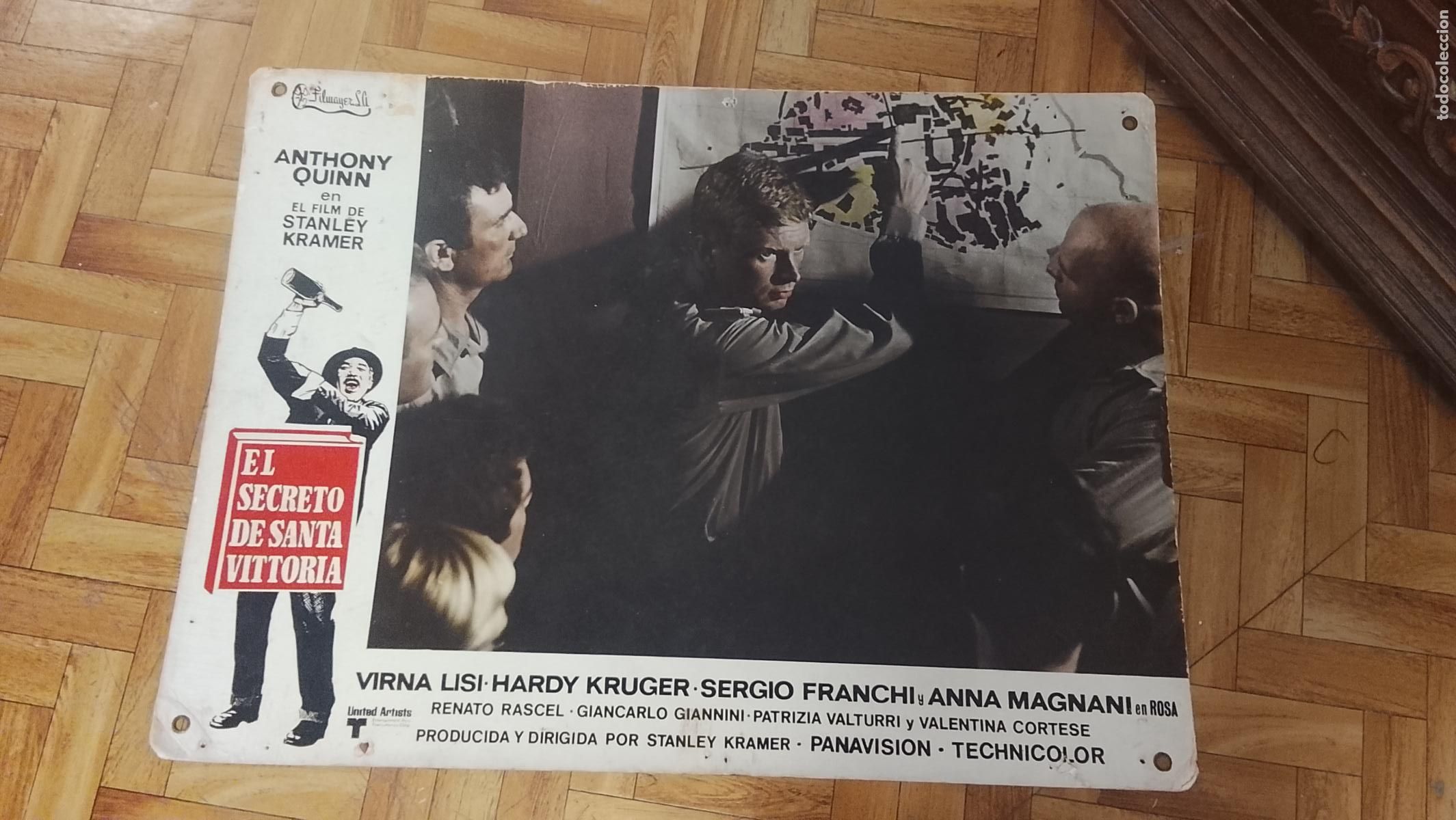 Cine: EL SECRETO DE SANTA VITTORIA, ANTHONY QUINN, VIRNA LISI - FOTOCROMO afiche DE CARTON