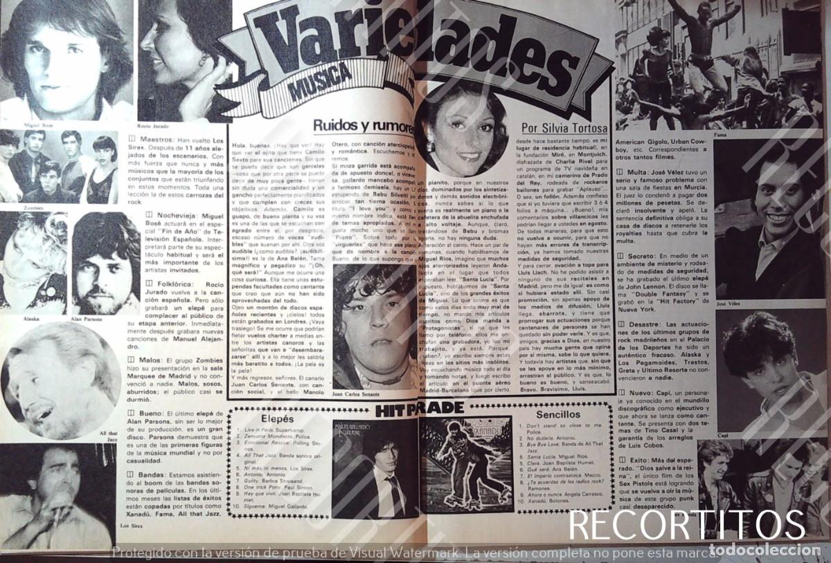 Cine: SEX PISTOLS CAPI FAMA MIGUEL GALLARDO BOTONES LOS SIREX ALASKA ALAN PARSON MIGUEL BOSE ZOMBIES