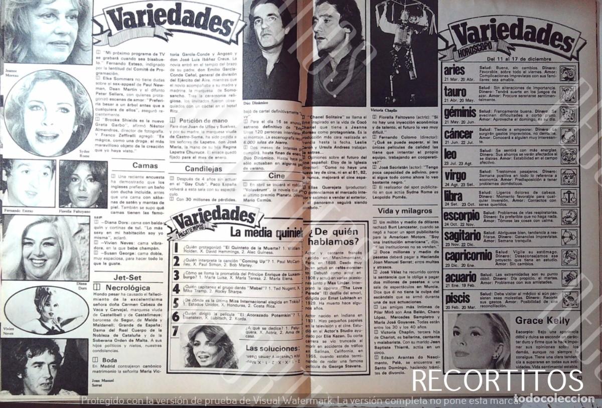 Cine: EL DUO DINAMICO SERRAT GRACE KELLY VICTORIA CHAPLIN VIVIEN NEVES DIANA DORS FERNANDO ESTESO FORELLA