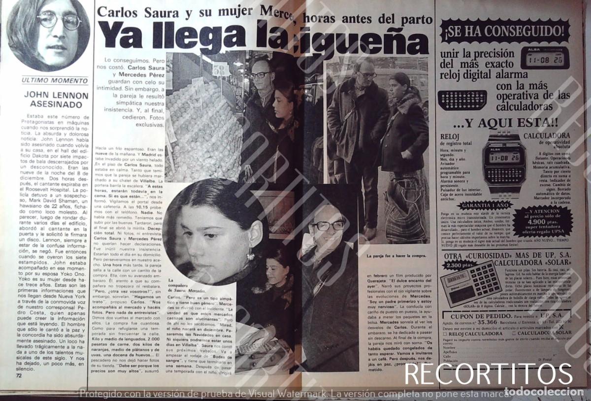 Cine: CARLOS SAURA MERCEDES RELOJ CALCULADORA JOHN LENNON THE BEATLES