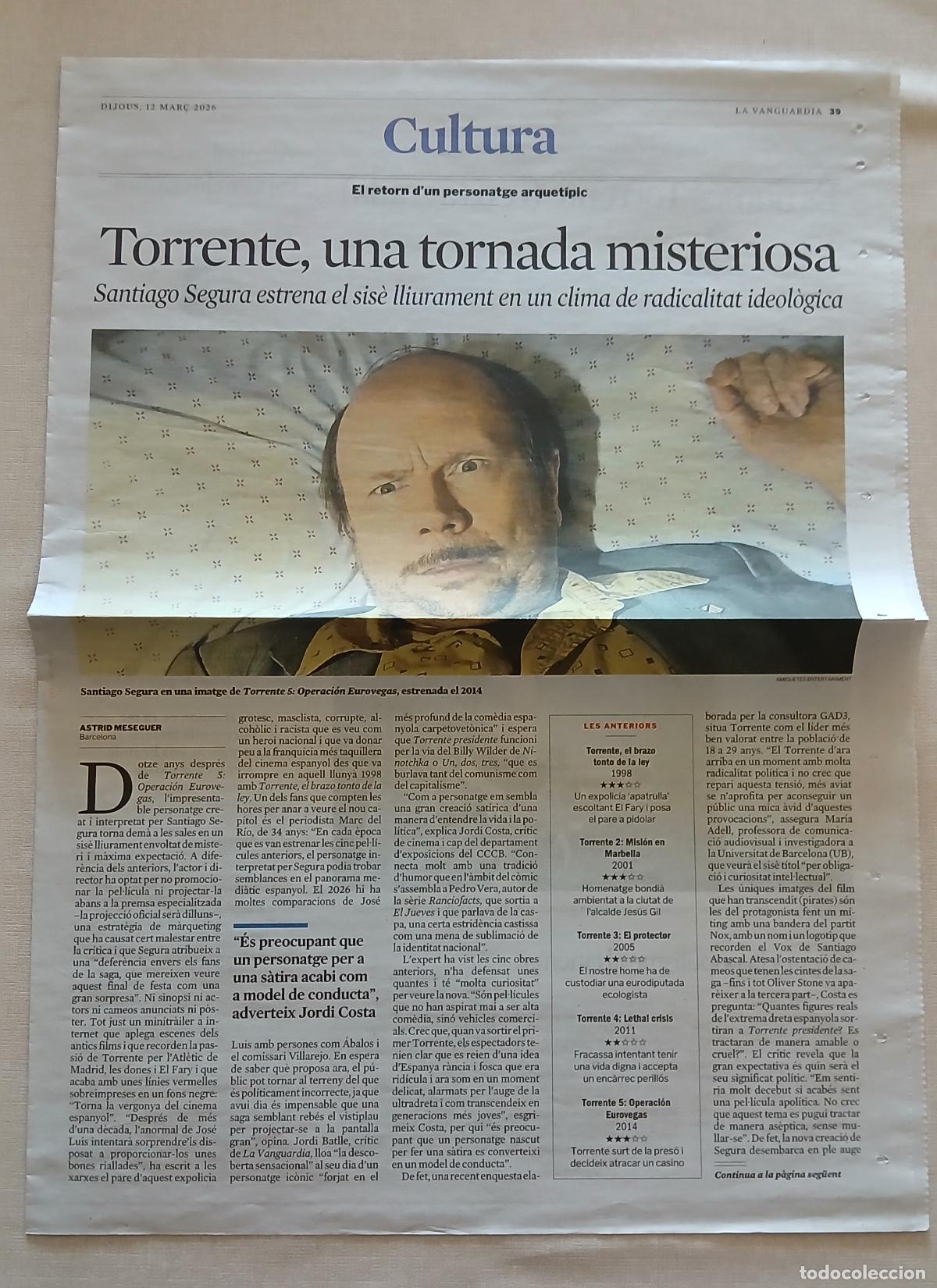 Cine: RETALL DIARI LA VANGUARDIA TORRENTE PRESIDENTE 5 SANTIGO SEGURA
