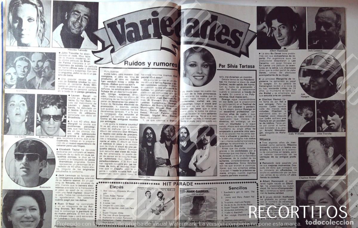 Cine: STATUS QUO RAMONCIN ANN MARGRET JOHN TRAVOLTA BO DEREK LIZ TAYLOR TEDDY BAUTISTA JUAN GABRIEL