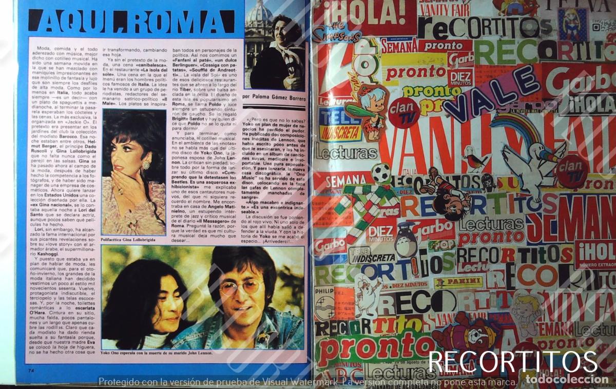Cine: JOHN LENNON YOKO ONO GIAN LOLLOBRIGIDA PALIMA GOMEZ BORRERO