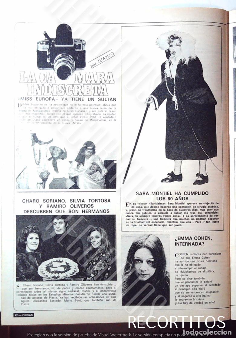 Cine: SARA MONTIEL EMMA COHEN SILVIA TORTOSA CHARO SORIANO RAMIRO OLIVEROS DIANA SCALOPAN MISS EUROPA