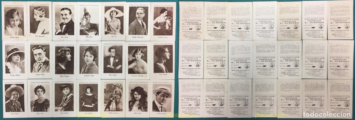 Cine: 21 CROMOS ARTISTAS DE CINE DE FAMA MUNDIAL SERIE F CHOCOLATES JUNCOSA PA&Ntilde;ELLA