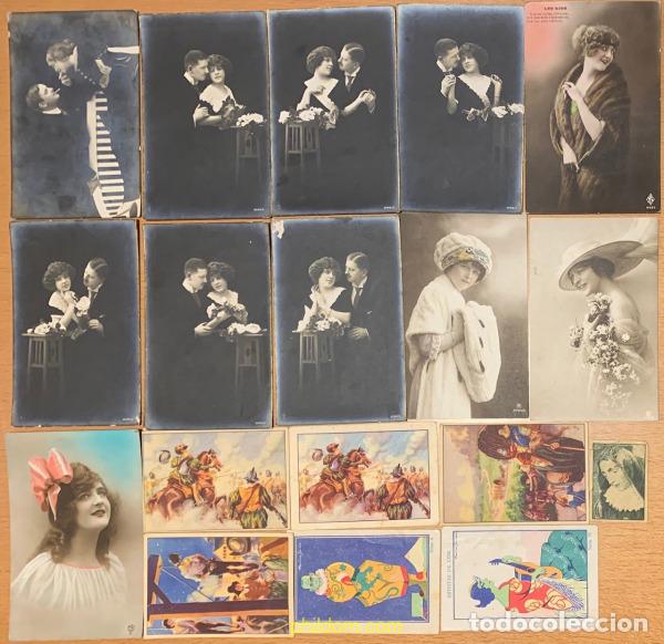 Cine: Lote 18 postales y cromos antiguas