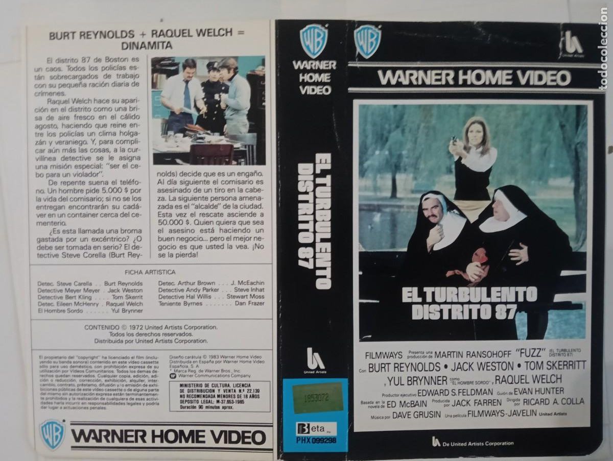 Cine: SUBASTA CARATULA - EL TURBULENTO DISTRITO 87 - WARNER BETA