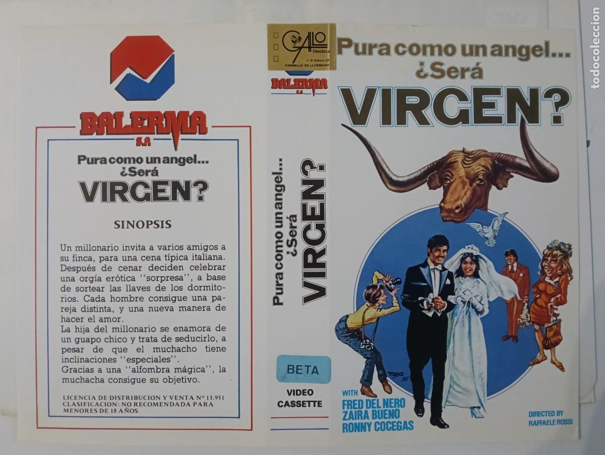 Cine: SUBASTA CARATULA - PURA COMO UN ANGEL SERA VIRGEN? - BALERMA BETA