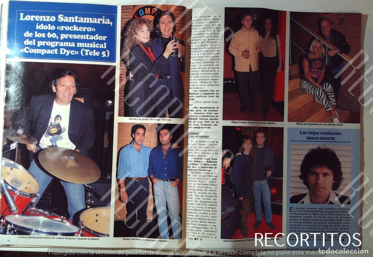 Cine: LORENZO SANTA MARIA SANTAMARIA KARINA RAFI CAMINO DAVID SUMMERS HOMBRES G MICKY MIGUEL ANGEL GARZO