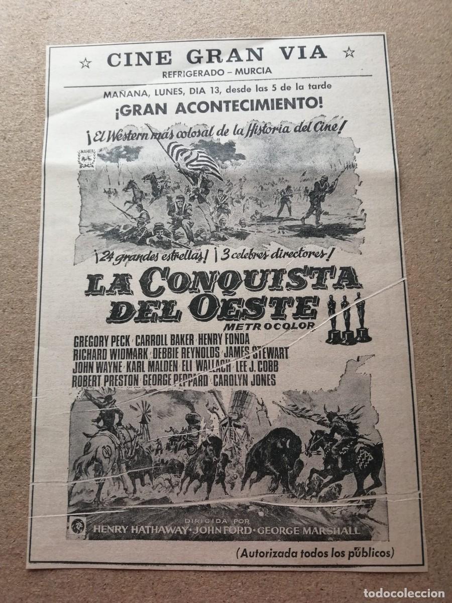 Cine: RECORTE PRENSA. CINE GRAN VIA, MURCIA. LA CONQUISTA DEL OESTE