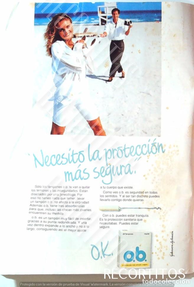 Cine: ob tampones y compresas anuncio publicidad