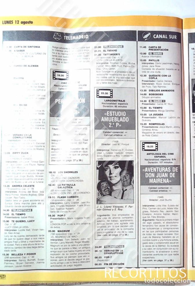 Cine: ESTUDIO AMUEBLADO 2&ordm; P FERNANDO FERNAN GOMEZ SOLEDAD MIRANDA ESPERANZA ROY JOSEL LUIS LOPEZ VAZQUEZ