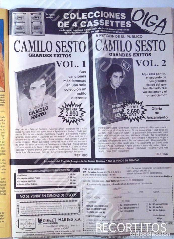 Cine: CAMILO SESTO GRANDES EXITOS EN CASET ANUNCIO PUBLICIDAD