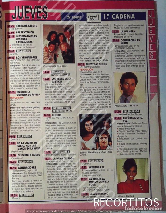 Cine: BLANCA MARSILLACH JUAN JOSE ARTERO PHILLIP MICHAEL THOMAS CORRUPCION EN MIAMI VICE WHITNEY HOUSTON G