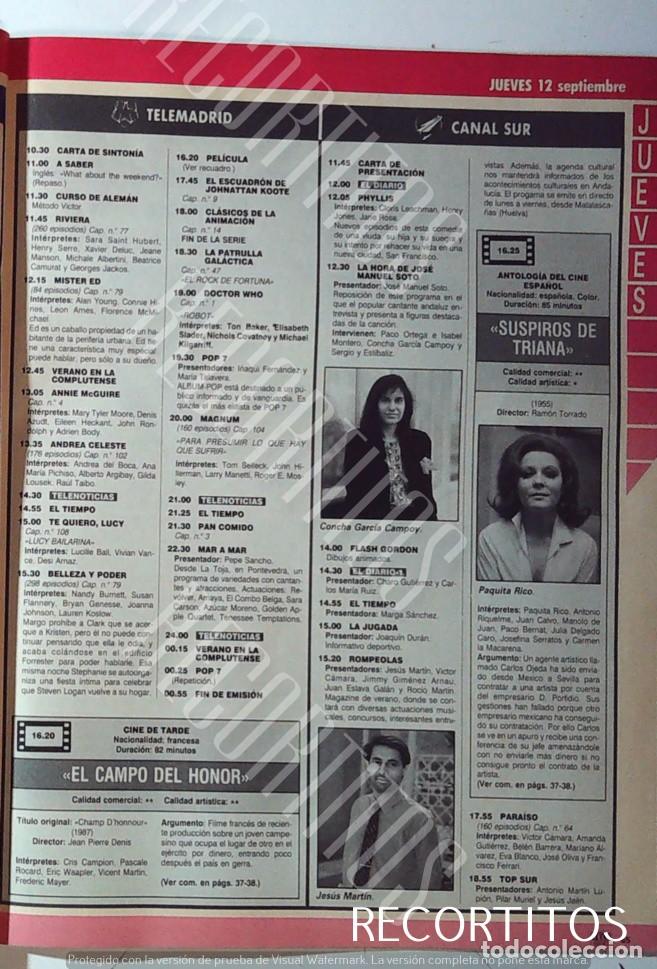 Cine: PAQUITA RICO CONCHA GARCIA CAMPOY JESUS MARTIN JIMMY VERDUM PARAISO ROSA MARIA SARDA MIKE FARREL