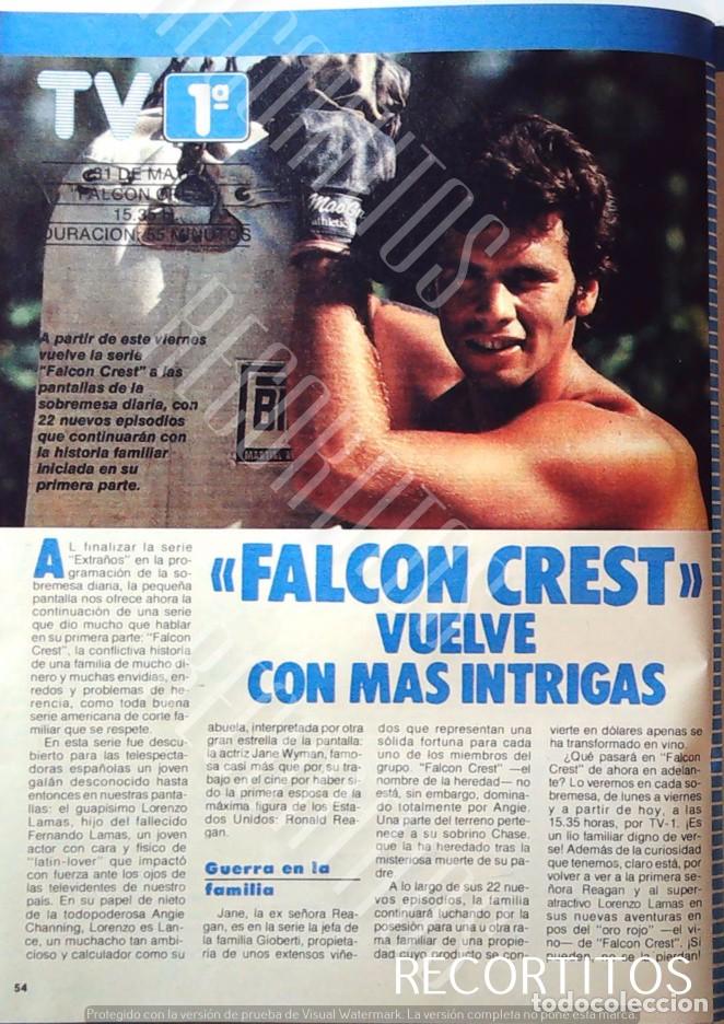 Cine: LORENZO LAMAS FALCON CREST MANUEL PEREZ ESTREMERA BOB DYLAN MARIKA ROKK LA MUJER DE MIS SUE&Ntilde;OS