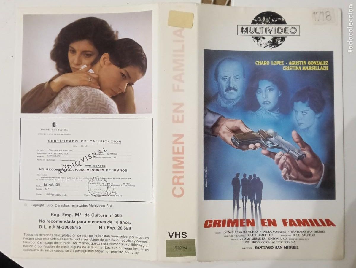 Cine: SUBASTA CARATULAS - CRIMEN EN FAMILIA MULTI VIDEO VHS