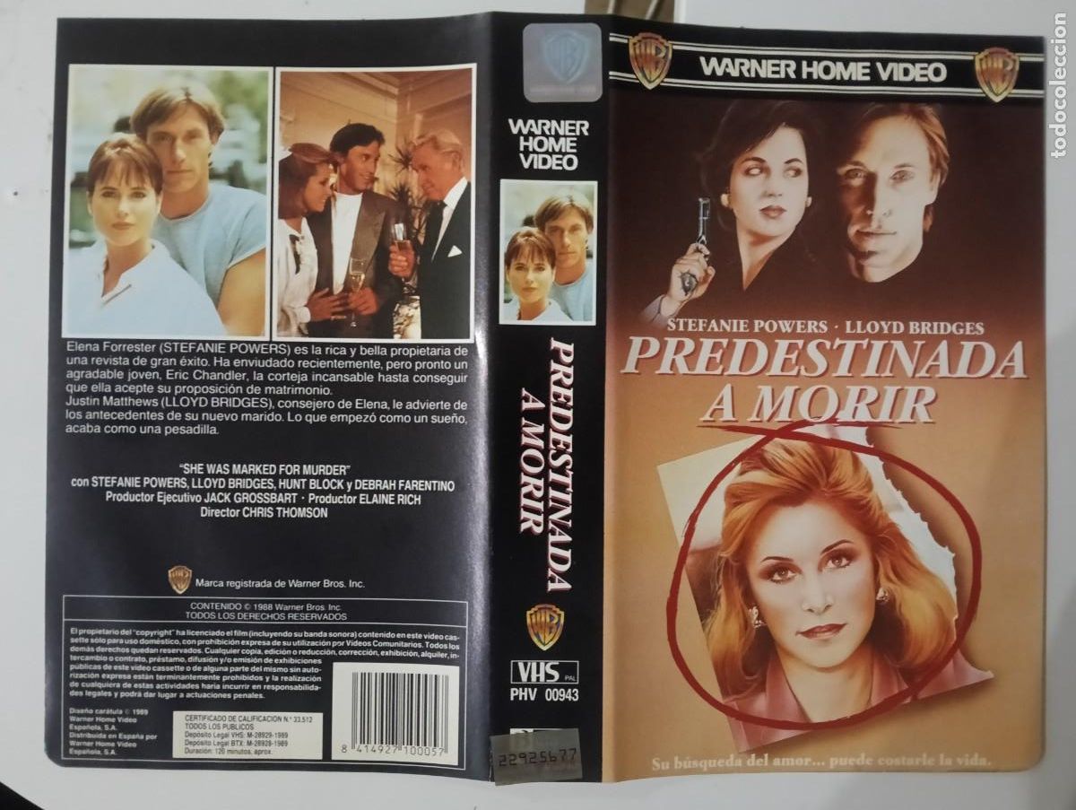 Cine: SUBASTA CARATULAS - PREDESTINADA A MORIR WARNER VHS