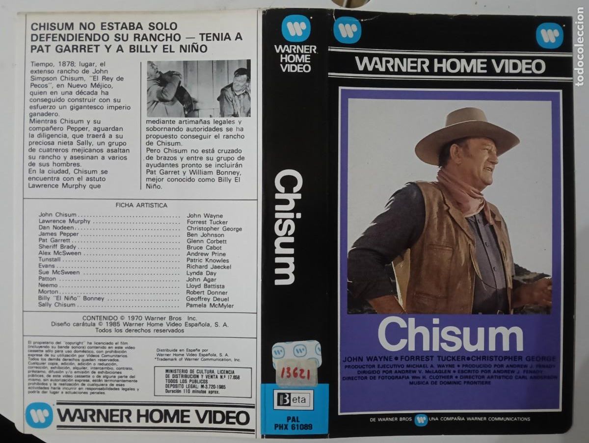 Cine: SUBASTA CARATULAS - CHISUM WARNER BETA