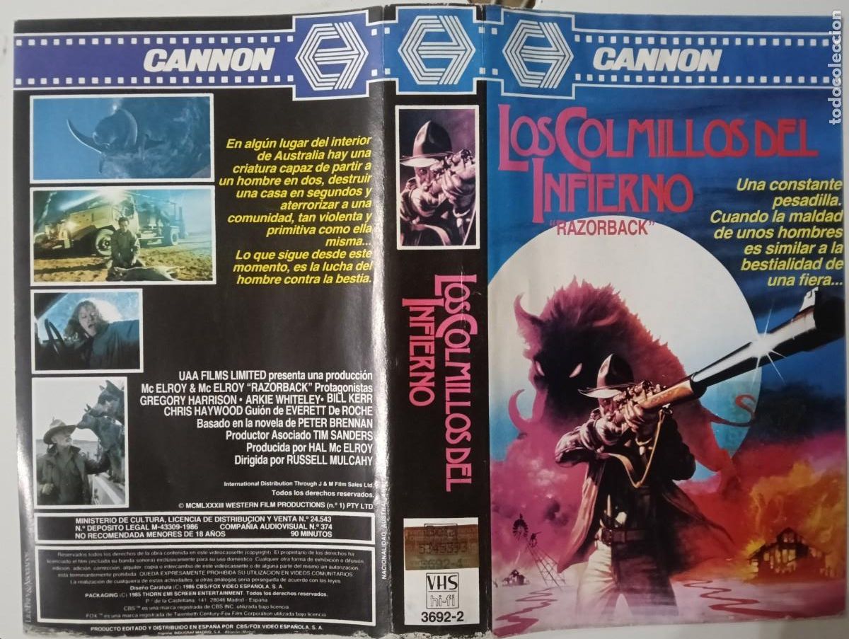 Cine: SUBASTA CARATULAS - LOS COLMILLOS DEL INFIERNO CANNON VHS