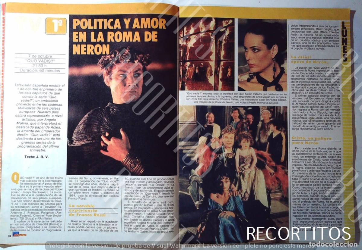 Cine: QUO VADIS ANGELA MOLINA CHRISTINA RAINES SERIE TV
