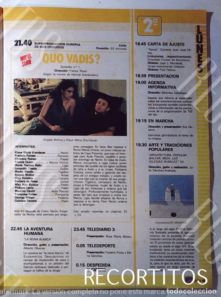 Cine: QUO VADIS ANGELA MOLINA CHRISTINA RAINES SERIE TV
