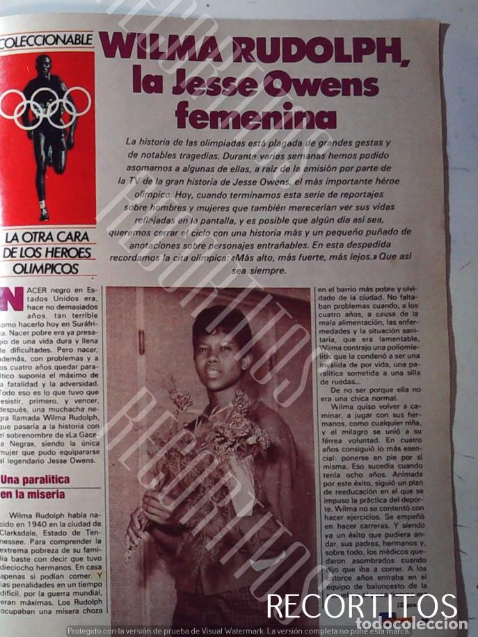 Cine: LA OTRA CARA DE LOS HEROES OLIMPICOS COLECCIONABLE TELE INIDSCRETA WILMA RUDOLPH