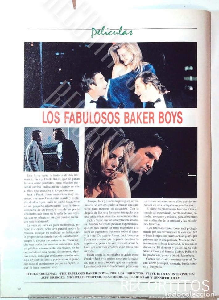 Cine: los FABULOSOS BAKER BOYS MICHELLE PFEIFFER JEFF BRIDGES BEAU JENNIFER TILLY