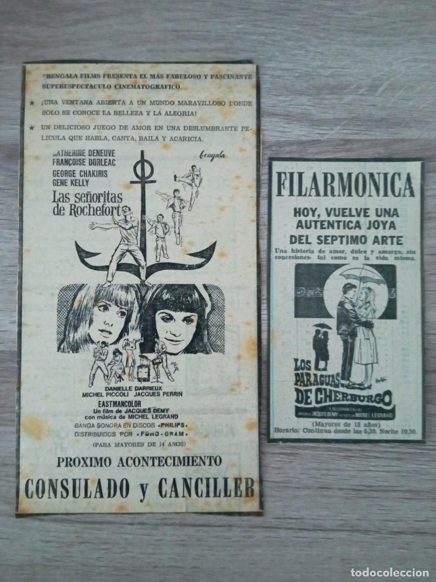 Cine: LOS PARAGUAS DE CHERBURGO Y LAS SE&Ntilde;ORITAS DE ROCHEFORT, CATHERINE DENEUVE, RECORTES DE PERIODICOS