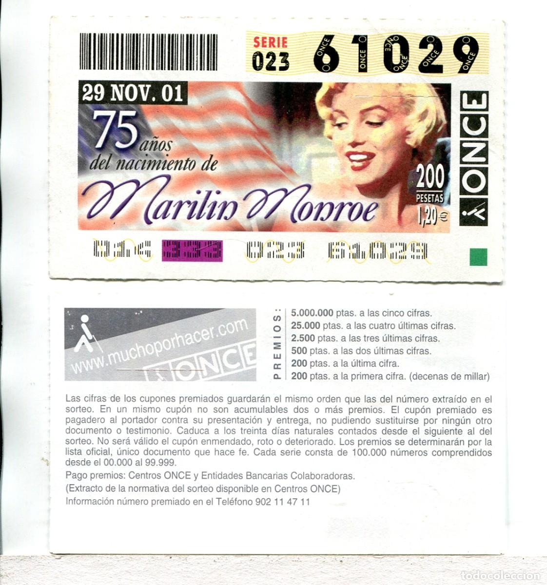 Cine: MARILIN MONROE. CUP&Oacute;N DE CIEGOS.