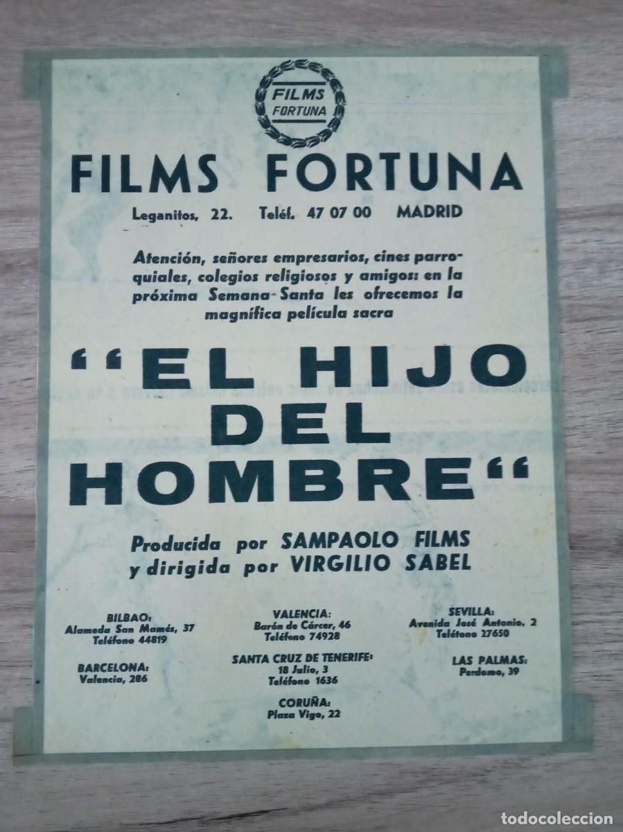 Cine: EL HIJO DEL HOMBRE DE VIRGILIO SABEL, RECORTE DE HOJA DE REVISTA ANTIGUA, DETR&Aacute;S KUBALA Y EVARISTO