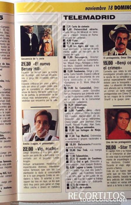 Cine: VIP NOCHE EMILIO ARAGON BBENNY HILL OMAR SHARIFF STAR TRECK PACO GAMERO LA JUGADA LOLA ALVAREZ REPO
