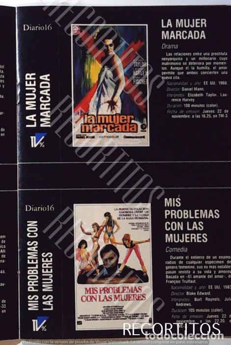 Cine: LA MUJER MARCADA ELIZABETH TAYLOR LIZ BURT REYNOLDS KIM BASINGER JULIE ANDREWS L EXTRA&Ntilde;A DAMA ALIEN