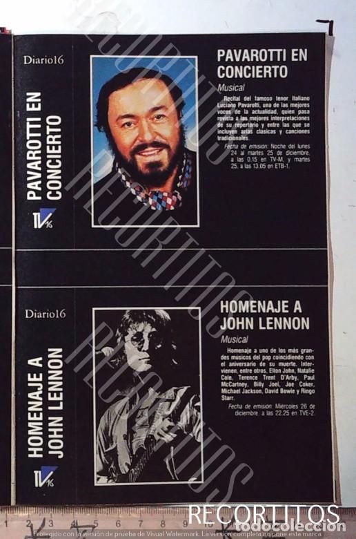 Cine: YOKO ONO JOHN LENNON PAVAROTTI EN CONCIERTO LORENZO LAMAS FALCON CREST MIRIAM DIAZ AROCA CAJON DESAS