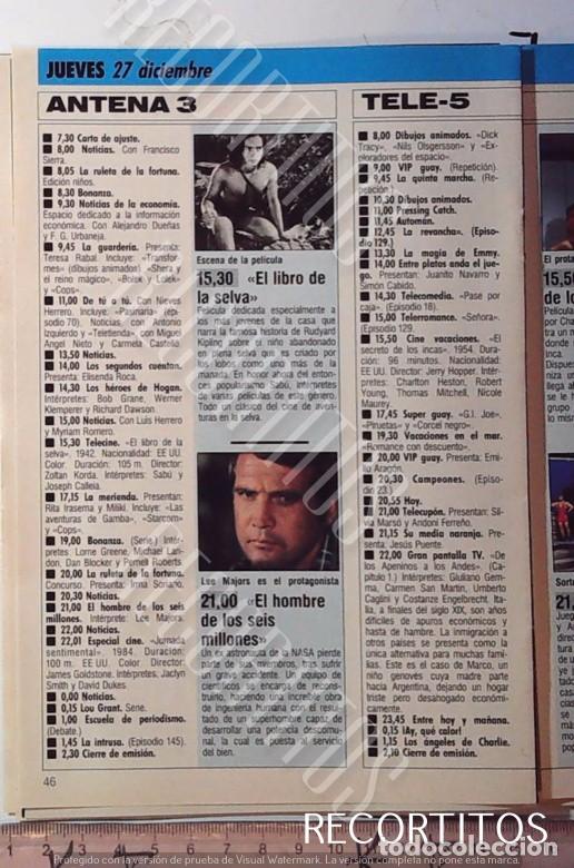 Cine: EL HOMBRE DE LOS SEIS MILLONES LEE MAJORS STACY KEACH VIRGINIA MAYO SABU EL LIBRO DE LA SELVA