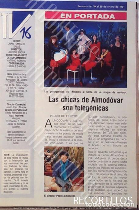 Cine: BIBI ANDERSEN ROSSY DE PALMA LOLES LEON PEDRO ALMODOVAR CARMEN MAURA ANTONIO BANDERAS